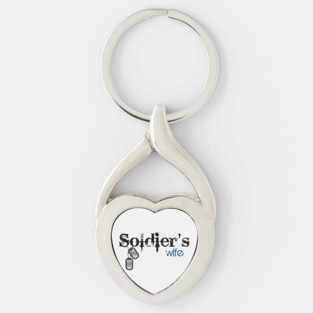 Soldier's Wife Twisted Heart Silverfärgad Nyckelring (Framsidan)