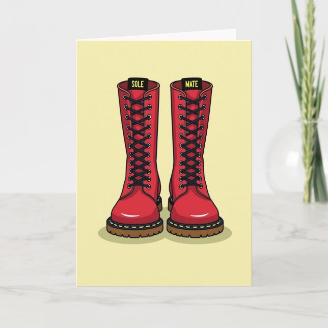 Sole Mate Love Boots Card Kort (Framsida)