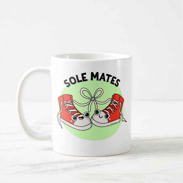 Sole Mates Funny Shoe Pun Kaffemugg (Vänster)