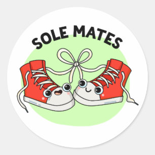 Sole Mates Funny Shoe Pun Runt Klistermärke