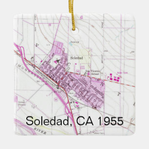 Soledad CA 1955 Karta Julgransprydnad Keramik