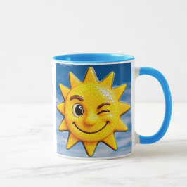 soleil joyeux avec clin d’œil mugg