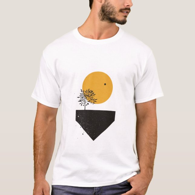 Soleil minimaliste avec arbre 🌞🌿 t shirt (Framsida)