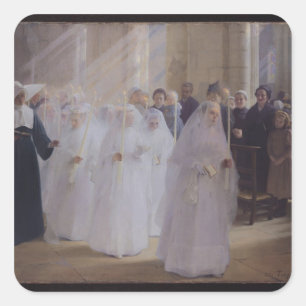 Solemn Communion Fyrkantigt Klistermärke