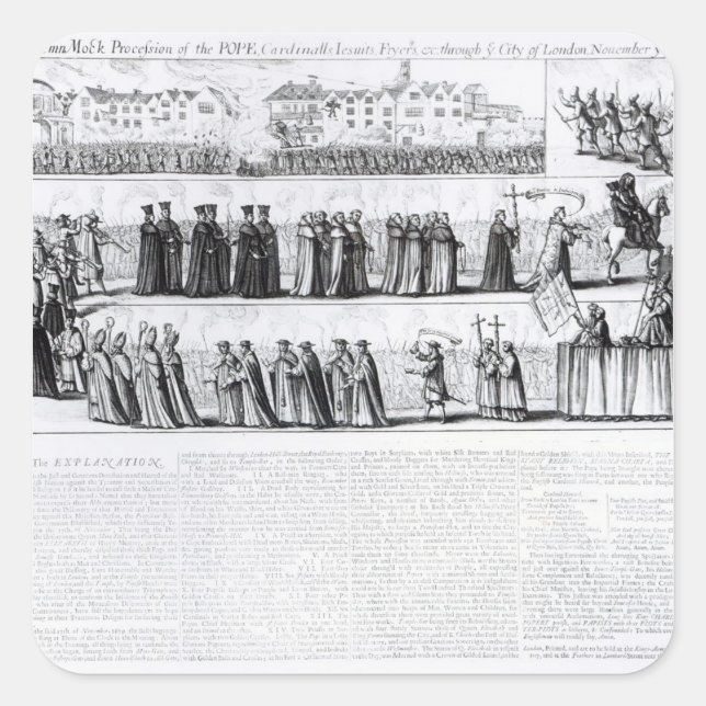 Solemn Mock-processen Fyrkantigt Klistermärke (Framsida)