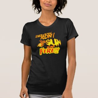 Solen är avfyrar på tee shirt