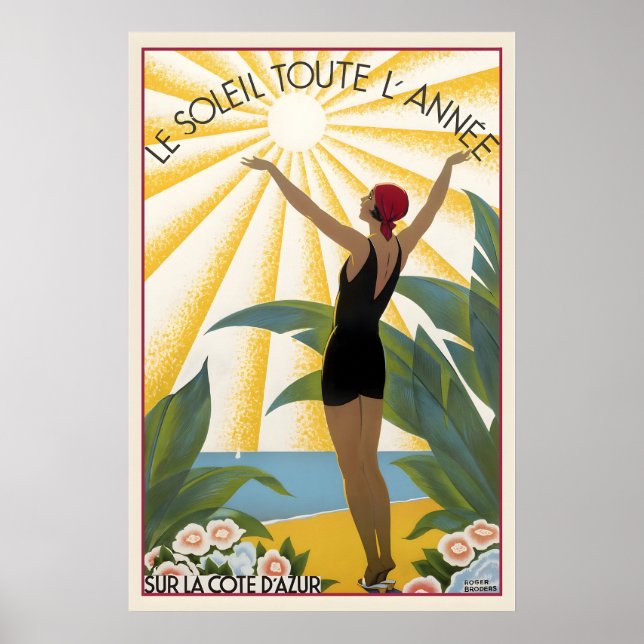 Solen året runt Côte d'Azur Franska Rivieran Poster (Framsidan)
