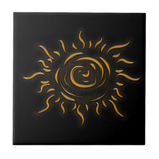 Solen belägger med tegel kakelplatta