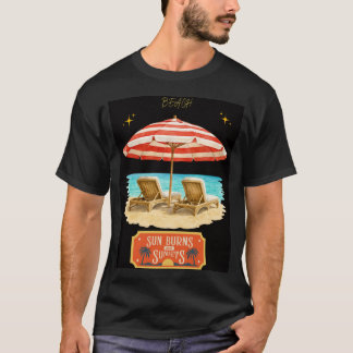 solen bränner sommarstrand t shirt