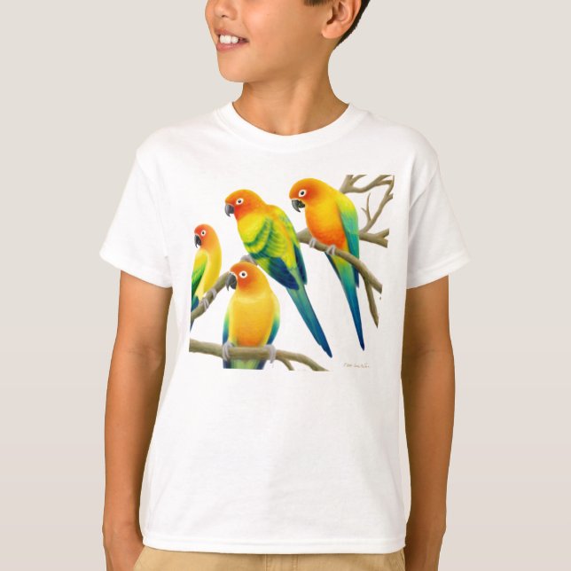 Solen Conure mekaniskt säga efter ungeT-tröja T Shirt (Framsida)