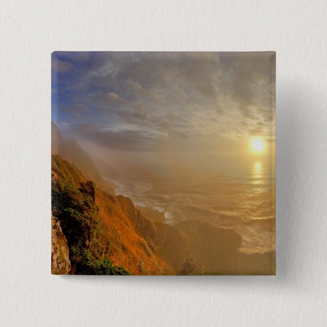 Solen går ner över Stilla havet från Heceta Knapp (Framsida)