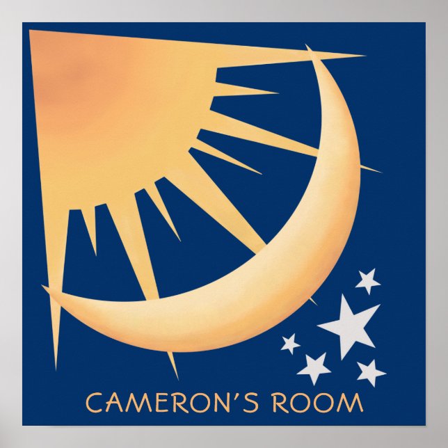 Solen, månen och stjärnorna Dekorativ fyrkantig af Poster (Framsidan)