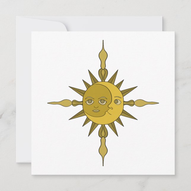 Solen och månen tack kort (Framsida)