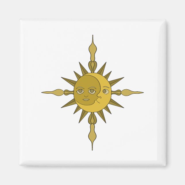 Solen och månens ornament magnet (Framsidan)