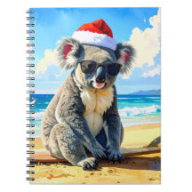 Solen och Surf Koala Santa Hatt En Aussie Jul