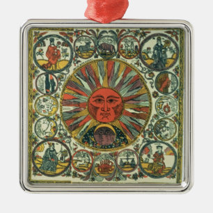 Solen och zodiacen, ryss, sent 18th århundrade julgransprydnad metall