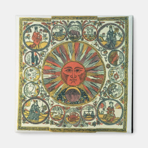 Solen och zodiacen, ryss, sent 18th århundrade magnet