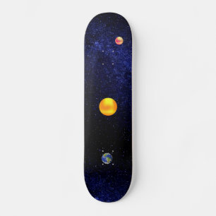 Solen & planeten jorden på galax skateboard
