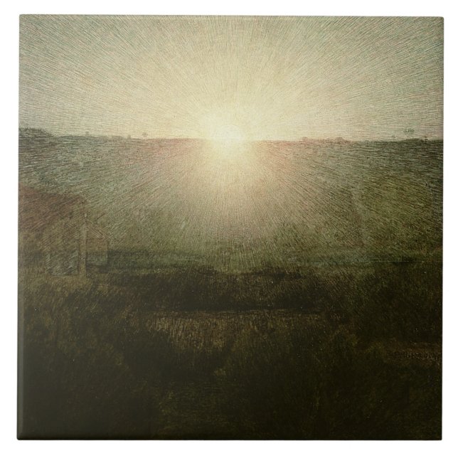 Solen (resningsolen) 1904 (olja på kanfas) kakelplatta (Framsidan)