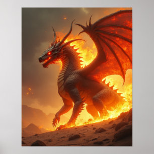 Solen-Skorch Inferno Eld Drake Poster