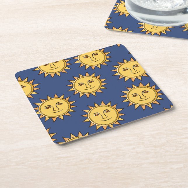 Solen Underlägg Papper Kvadrat (Vinklad)