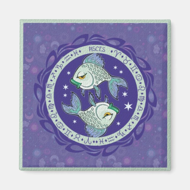 Solen undertecknar den Pisces magneten Magnet (Framsidan)