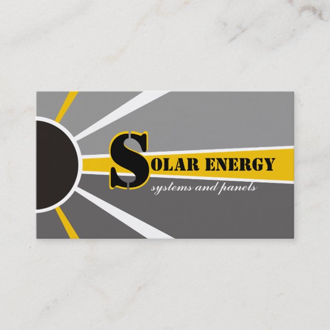 Solenergi alternativa källor visitkort (Framsida)