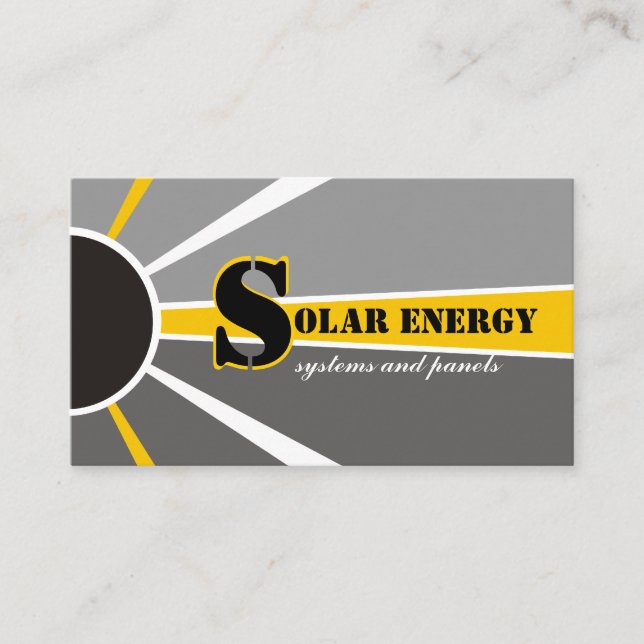 Solenergi alternativa källor visitkort (Framsida)