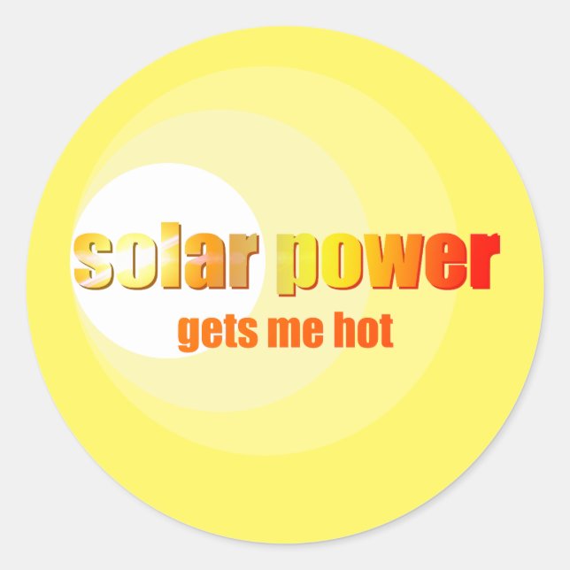Solenergi Hett! Runt Klistermärke (Framsida)