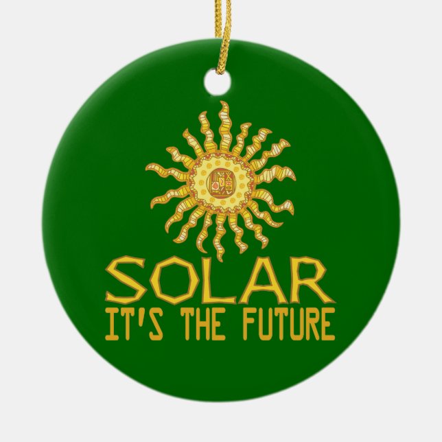 Solenergi Julgransprydnad Keramik (Framsidan)