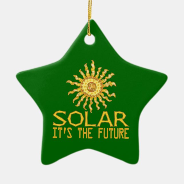 Solenergi Julgransprydnad Keramik (Framsidan)