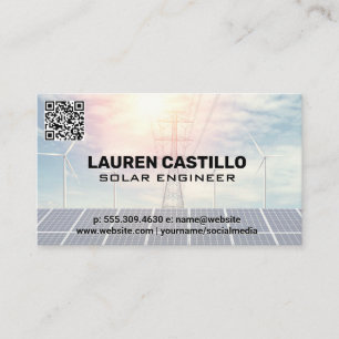 Solenergi och Vind   QR Scan Code-Affärskort Visitkort