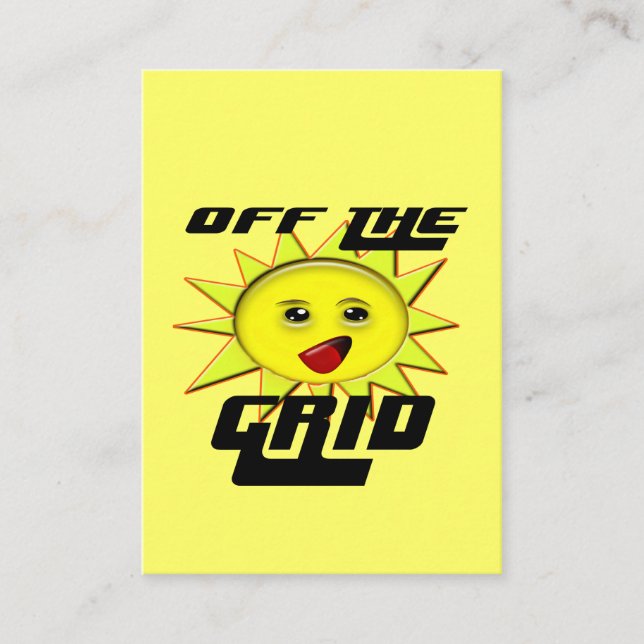Solenergi Off-Grid Söt Glad Sol Design Visitkort (Framsida)