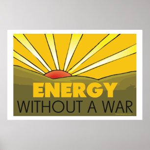 Solenergi utan Krig-miljövägg Poster