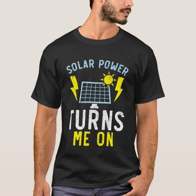 Solenergi vänder mig på solenergipanna för förnyba t shirt (Framsida)