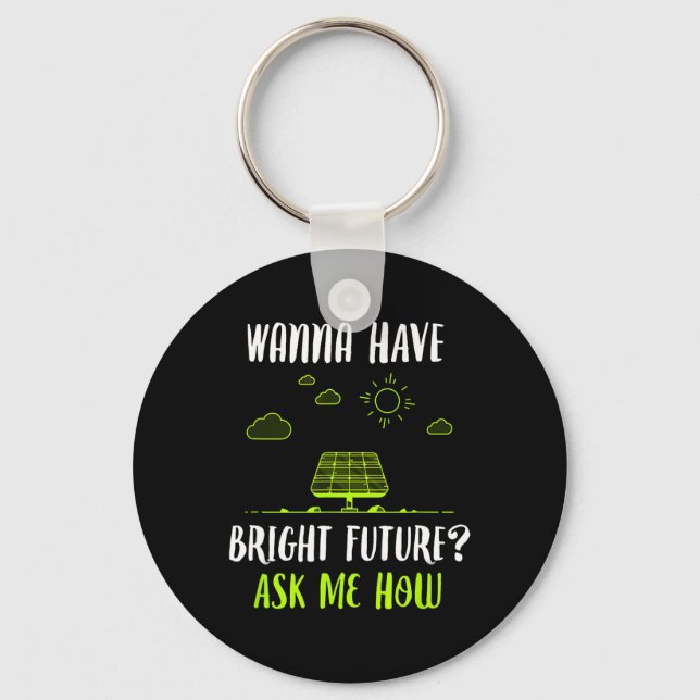 Solenergisolpaneler Bright Future Funny Sola Nyckelring (Framsida)