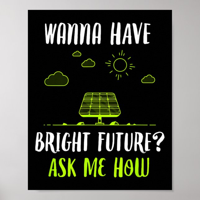Solenergisolpaneler Bright Future Funny Sola Poster (Framsidan)