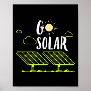 Solenergisolpaneler gå Solar Funny Solar Pow Poster