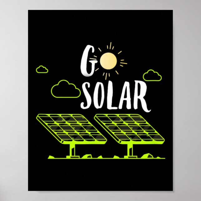 Solenergisolpaneler gå Solar Funny Solar Pow Poster (Framsidan)