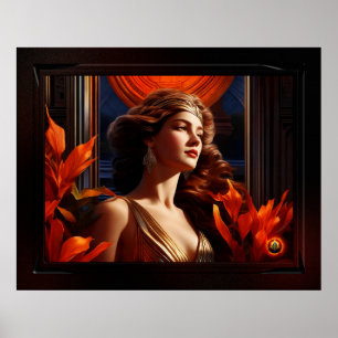 Solens gudinna Art Deco romantisk glamour Poster
