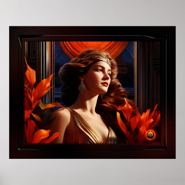 Solens gudinna Art Deco romantisk glamour Poster (Framsidan)