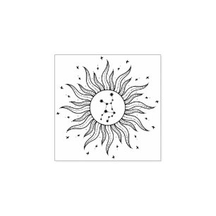 Solens Horoskop Jungfru Gummistämpel Stämpel