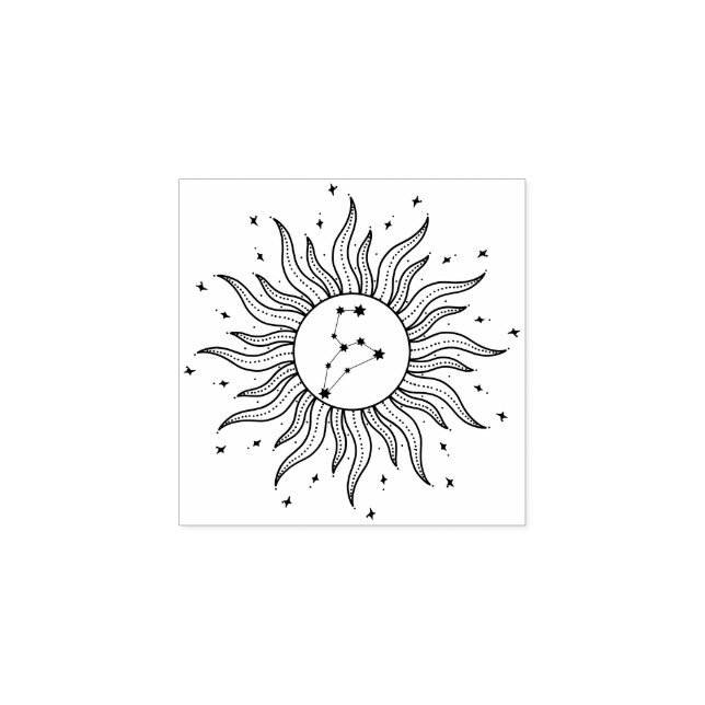 Solens Horoskop Leos Tecken Stämpel (Tryck)