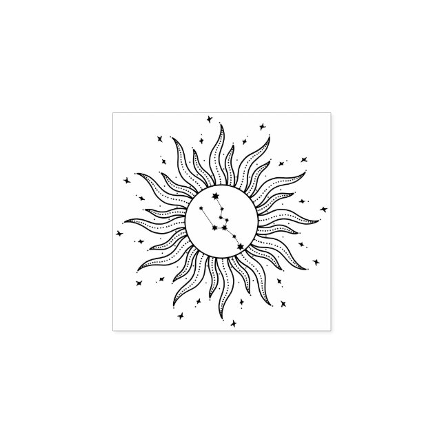Solens Horoskop Oxen | Zodiakstecken Astrologi Stämpel (Tryck)