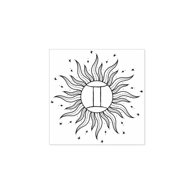 Solens Horoskop Tvillingarna Stämpel (Tryck)