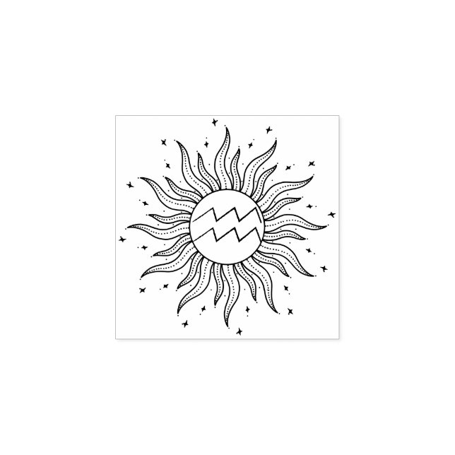 Solens Horoskop Vattumannen Stämpel (Tryck)