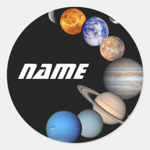 Solens system montage JPL-foton - anpassa namn Runt Klistermärke