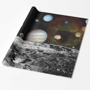 Solens system Voyager Bilder Montage Rymdfoton Presentpapper