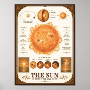 Solens viktorianska astronomidiagram poster