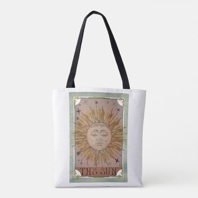 Solens Vintage Tarotkort Himmelsk Konst Tygkasse (Baksida)